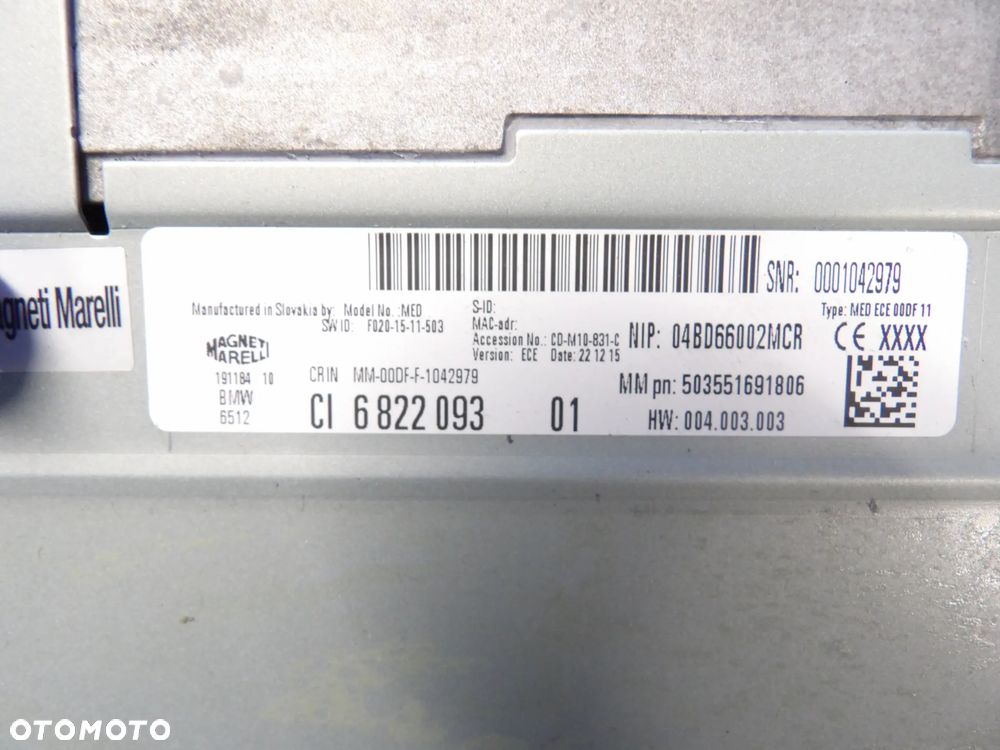 BMW - F20,F30 - RADIOODTWARZACZ - CD - NAWIGACJA - DEMONTAŻ - EUROPA - 6822093 - 3