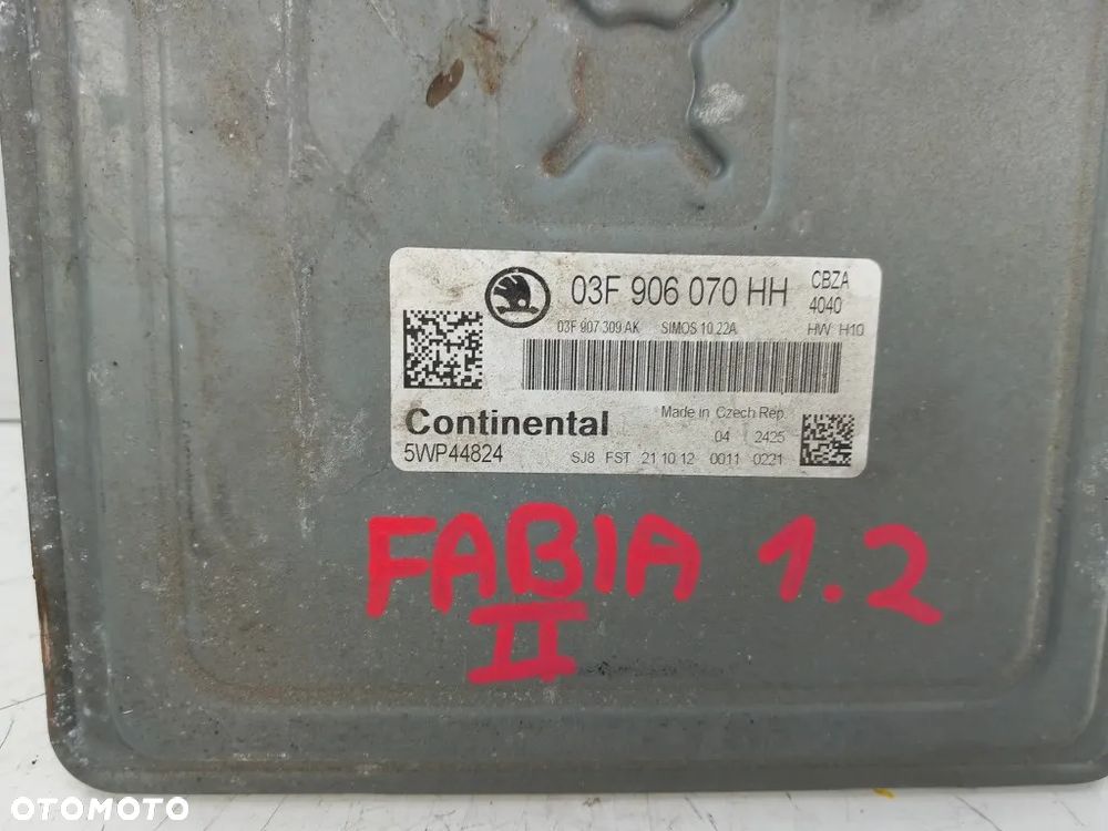 Sterownik Silnika Komputer Skoda Fabia II 1.2 TSI 2013r 03F906070HH - 2