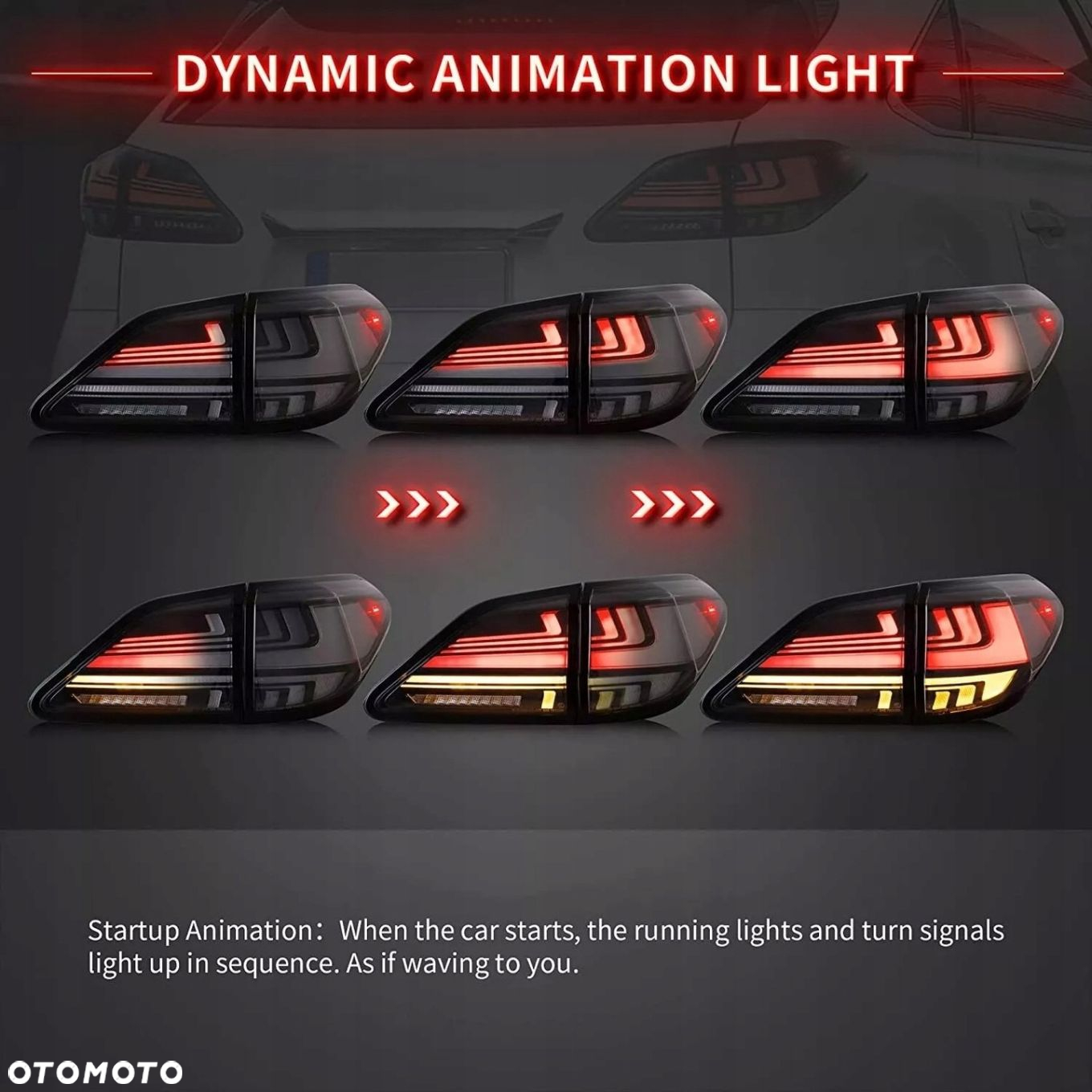 Lampy tyl ne kpl Vland Full Led Neon Diody Tuning Lexus RX III 3 2009-2015 - 5