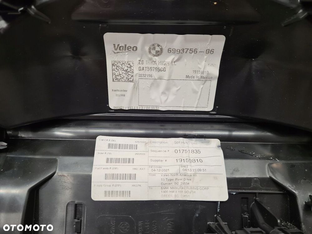 BMW X3 G01 NAGRZEWNICA 6993756 5A36B30 - 2