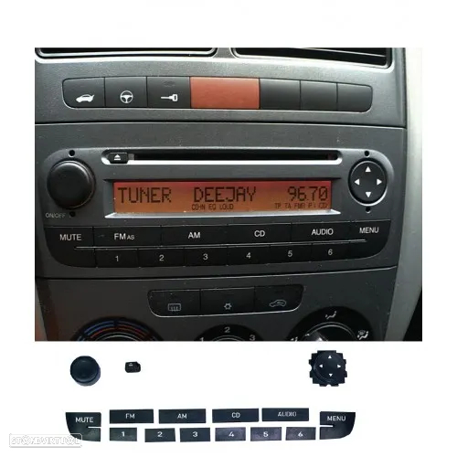 Kit de botões do radio Fiat Fiorino Qubo Linea Grand Punto Peugeot Bipper Citroen Nemo - 2
