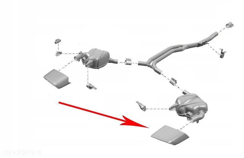 Wydech Macan I 95b LIFT 21r.- NOWA prawa tylna końcówka tłumika nasadka oryginalna prawy tył - 1