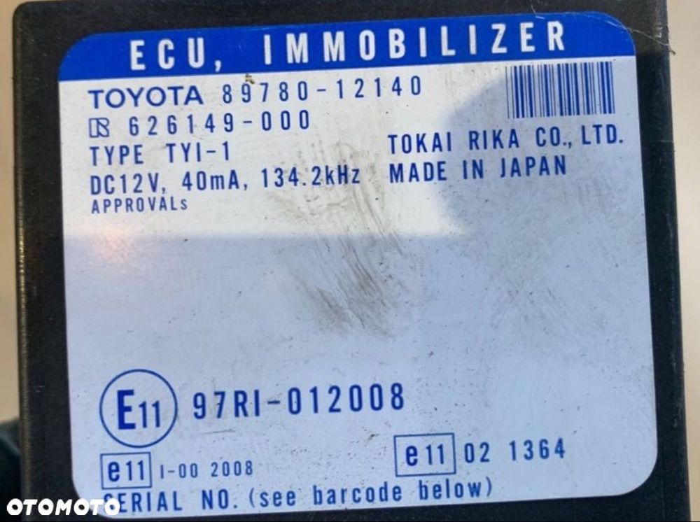 89780-12140 moduł sterownik immobilizera Toyota corolla e12 - 2
