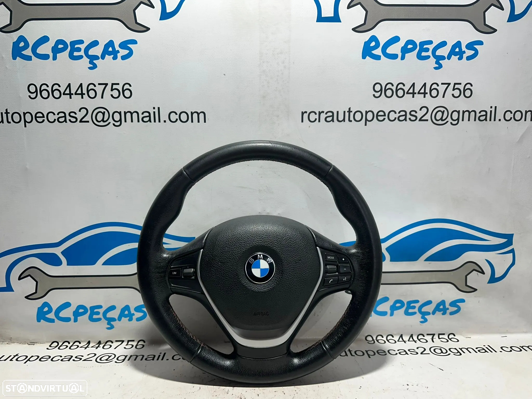 .Volante Airbag Multifunções Comandos Original BMW Serie 1 3 Pele Costura Bordado Vermelho 62560011E - 3
