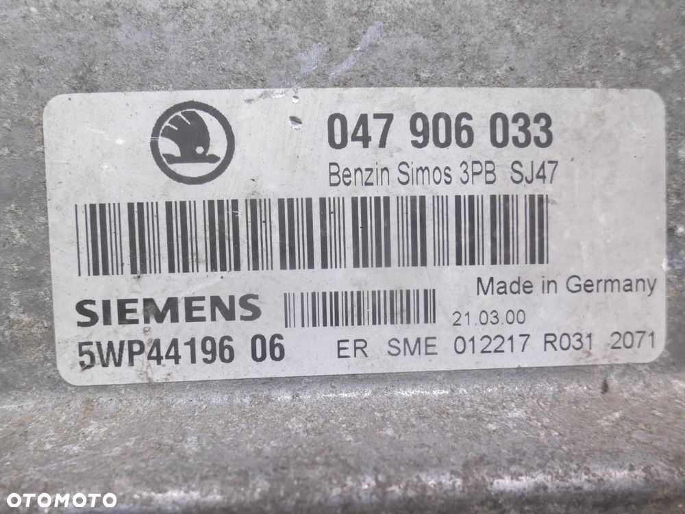 SKODA FABIA I 1.4 ECU KOMPUTER STEROWNIK SILNIKA 047906033 5WP44196 POSIADAM 3SZT - 4