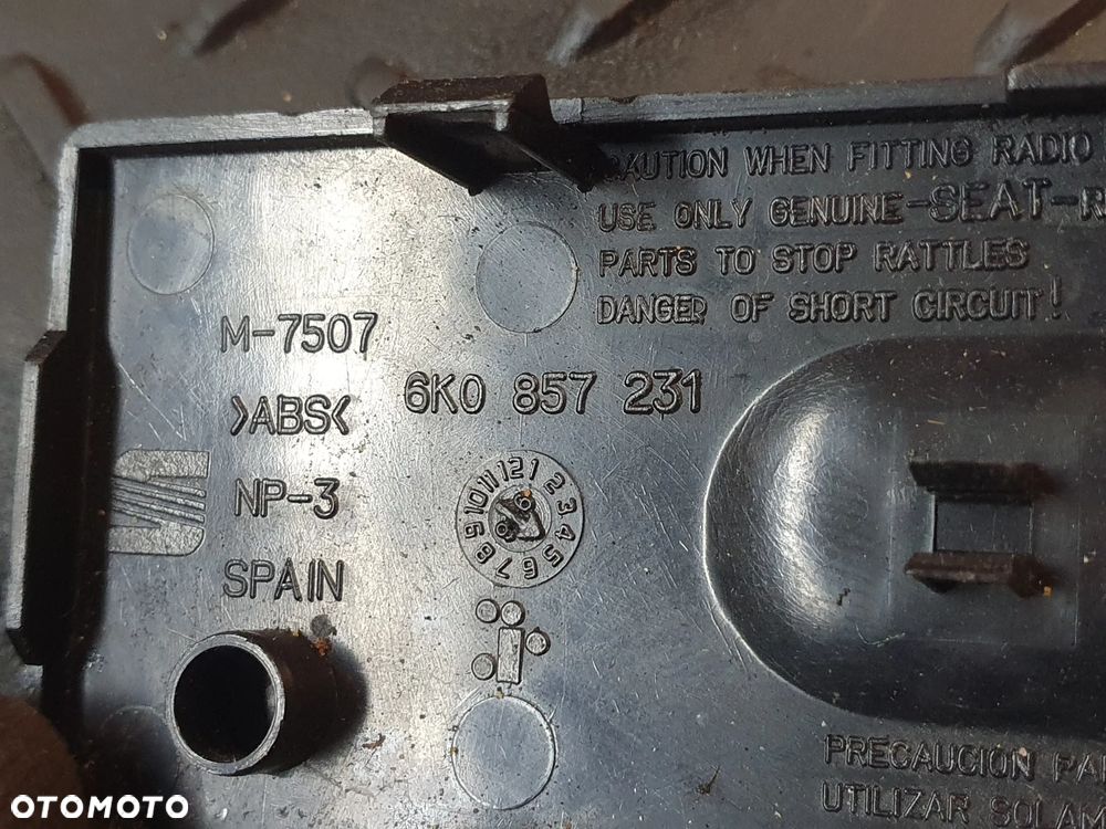 ORYGINALNA POKRYWA RADIA SEAT 6K0857231   6K0 SEAT IBIZA - 4