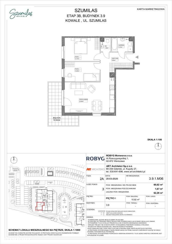3-pokojowe mieszkanie 60m2 + balkon Bezpośrednio - Pełny obrazek: 2/19