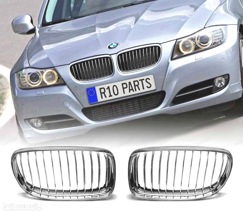 GRELHAS BMW E90 E91 08-12 CROMADO - 1