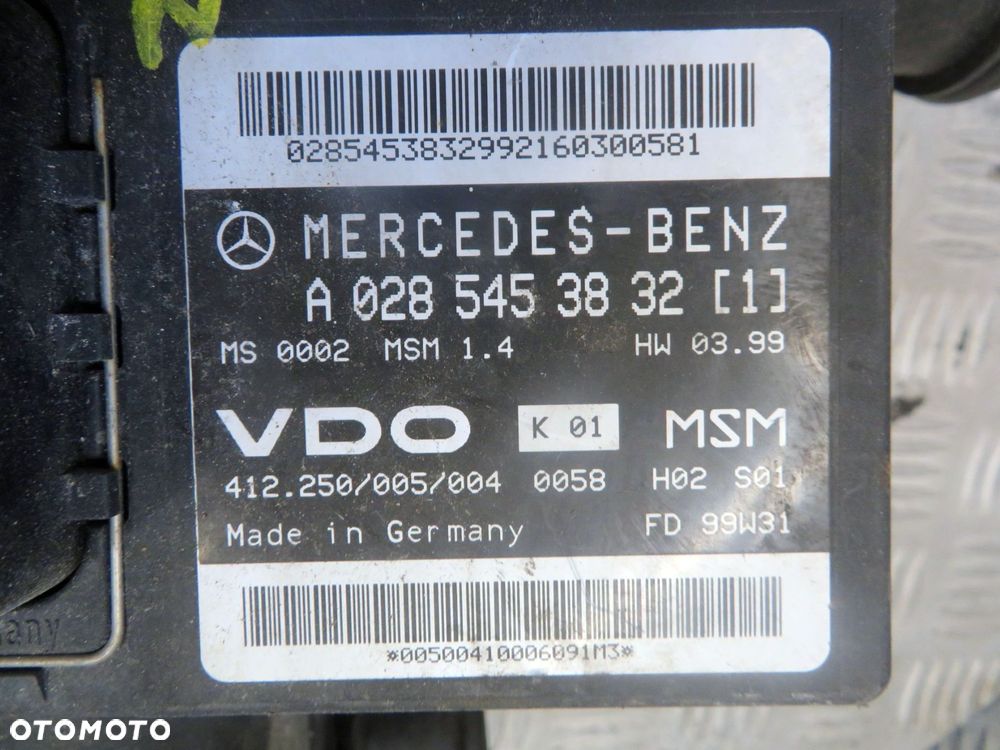 STEROWNIK SILNIKA KOMPUTER A-KLASA W168 1.6 8V A0285453832 PRZEPŁYWOMIERZ MERCEDES 1997-2001 - 3
