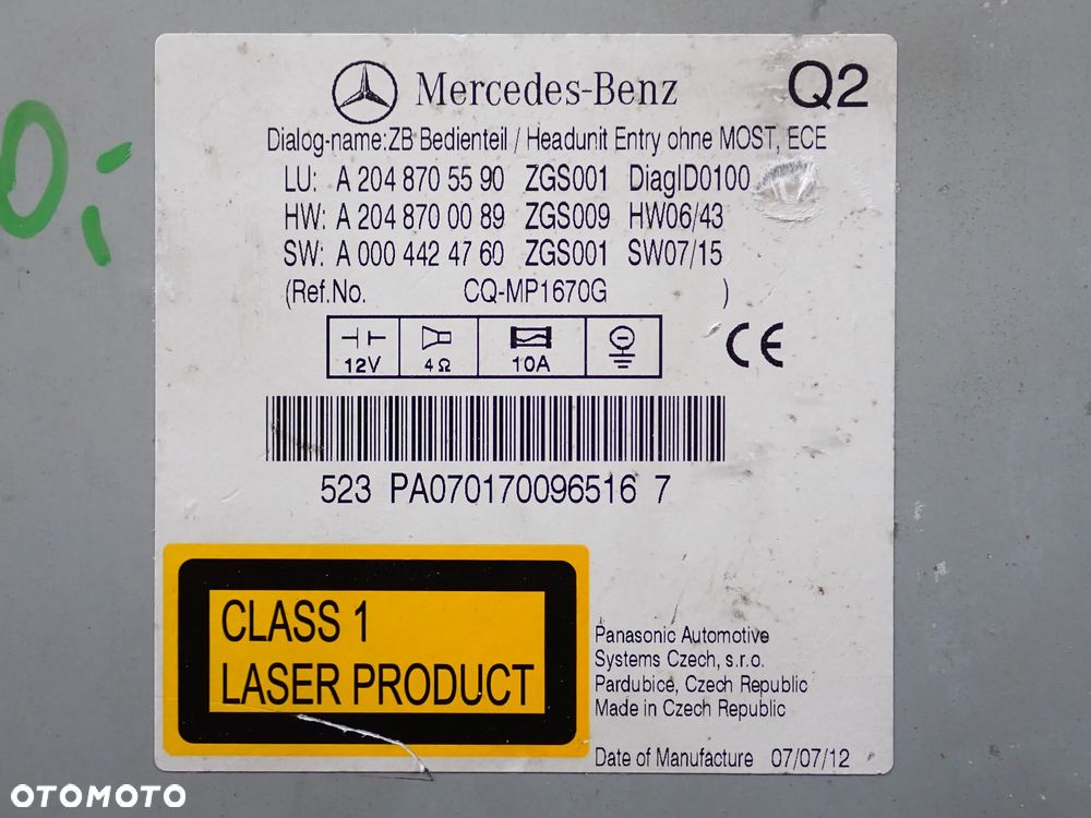MERCEDES RADIO CD A2048705590 - 4