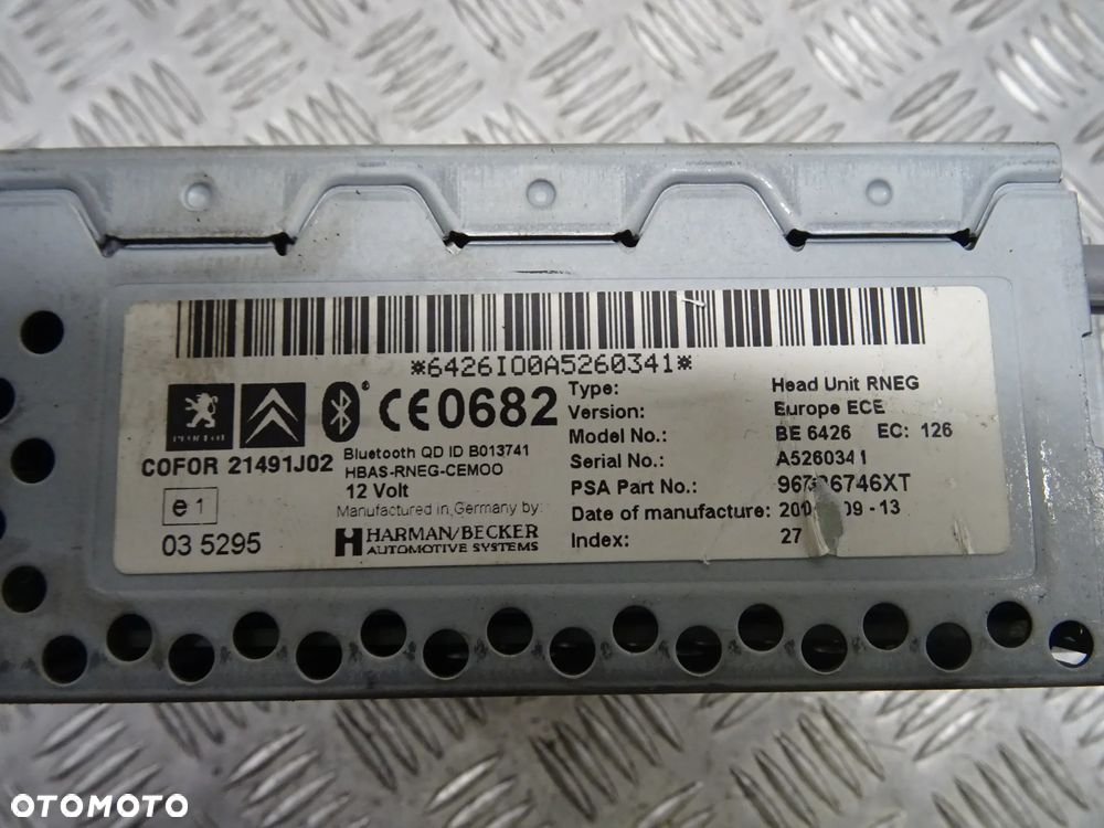 PEUGEOT EXPERT 06-12 2.0D 120KM RADIO FABRYCZNE CD NAWIGACJA 98058929XT 21491J02 - 3