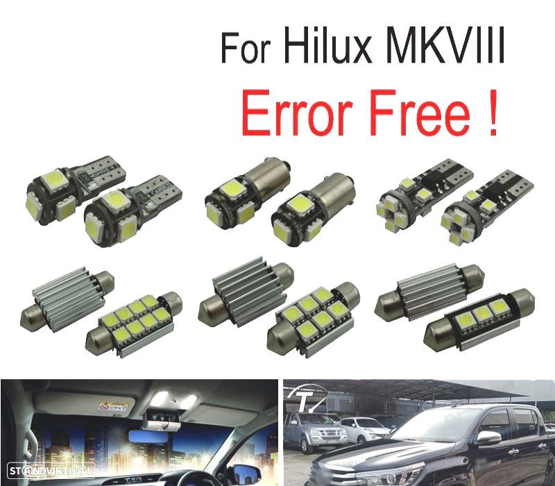 KIT COMPLETO 8 LAMPADAS LED INTERIOR TOYOTA HILUX MK8 MKVIII 15- - 1