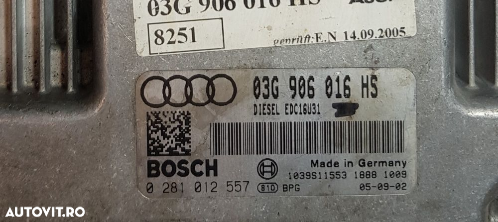 ECU Calculator motor Audi A6 2.0 TDi 03G906016HS 1039S11553 - 2
