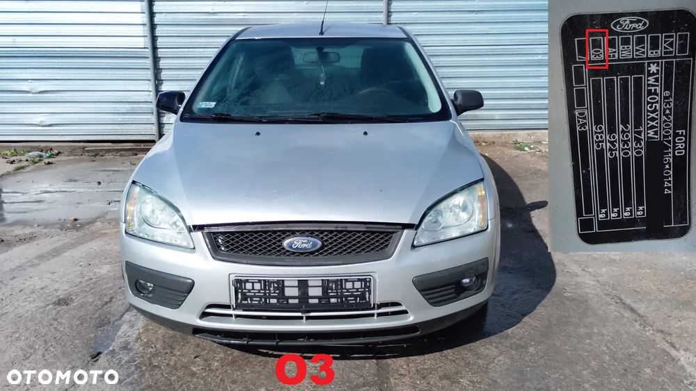 Tylko Części Ford Focus mk2 1.6 16v HWDA 100KM 74kW hb 5d 04r–07r lakier O3 03 - 1
