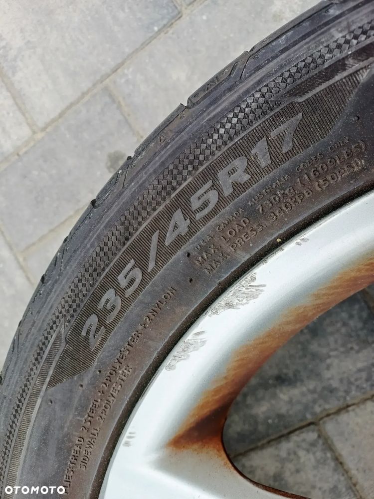 FELIGI Z OPONAMI ALUMINIOWE AUDI A4 B6 B7 R17 5X112 ET45 57,1 mm OPONY HANKOOK 235/45 LATO NR8 - 6