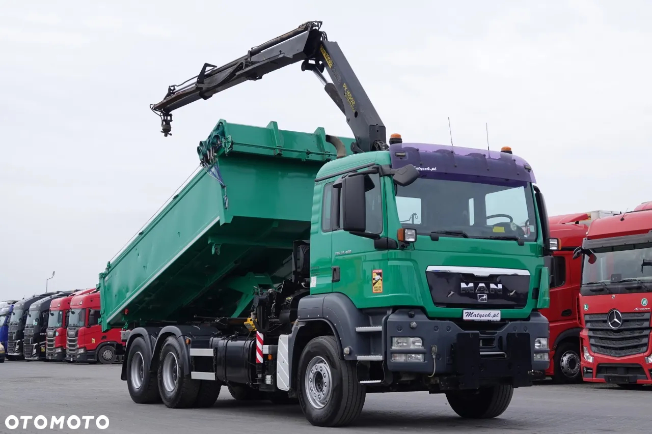 MAN TGS 26.400 / 6X4 / WYWROTKA + HDS PALFINGER PK 16502 / HYDROBURTA /BORDMATIC / SPROWADZONY - 4