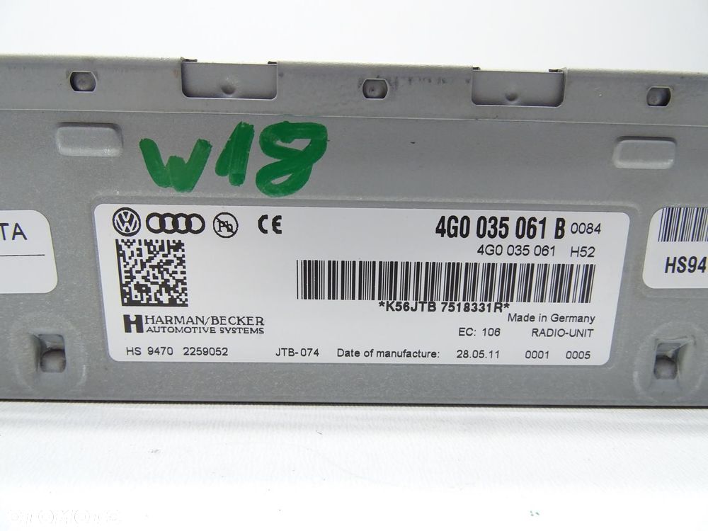 TUNER WZMACNIACZ RADIA RADIOWY 4G0035061B AUDI A6 C7 A4 B8 A5 8T - 5