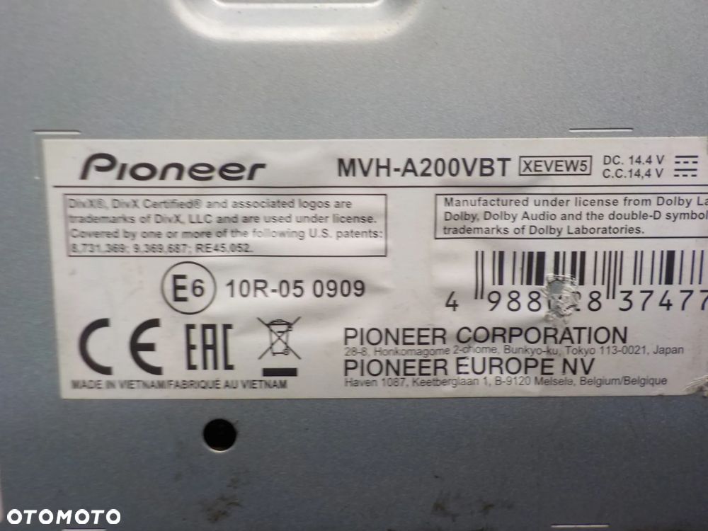 PIONEER RADIOODTWARZACZ BLUETOOTH 50WX4 MVH-A200VBT - 4