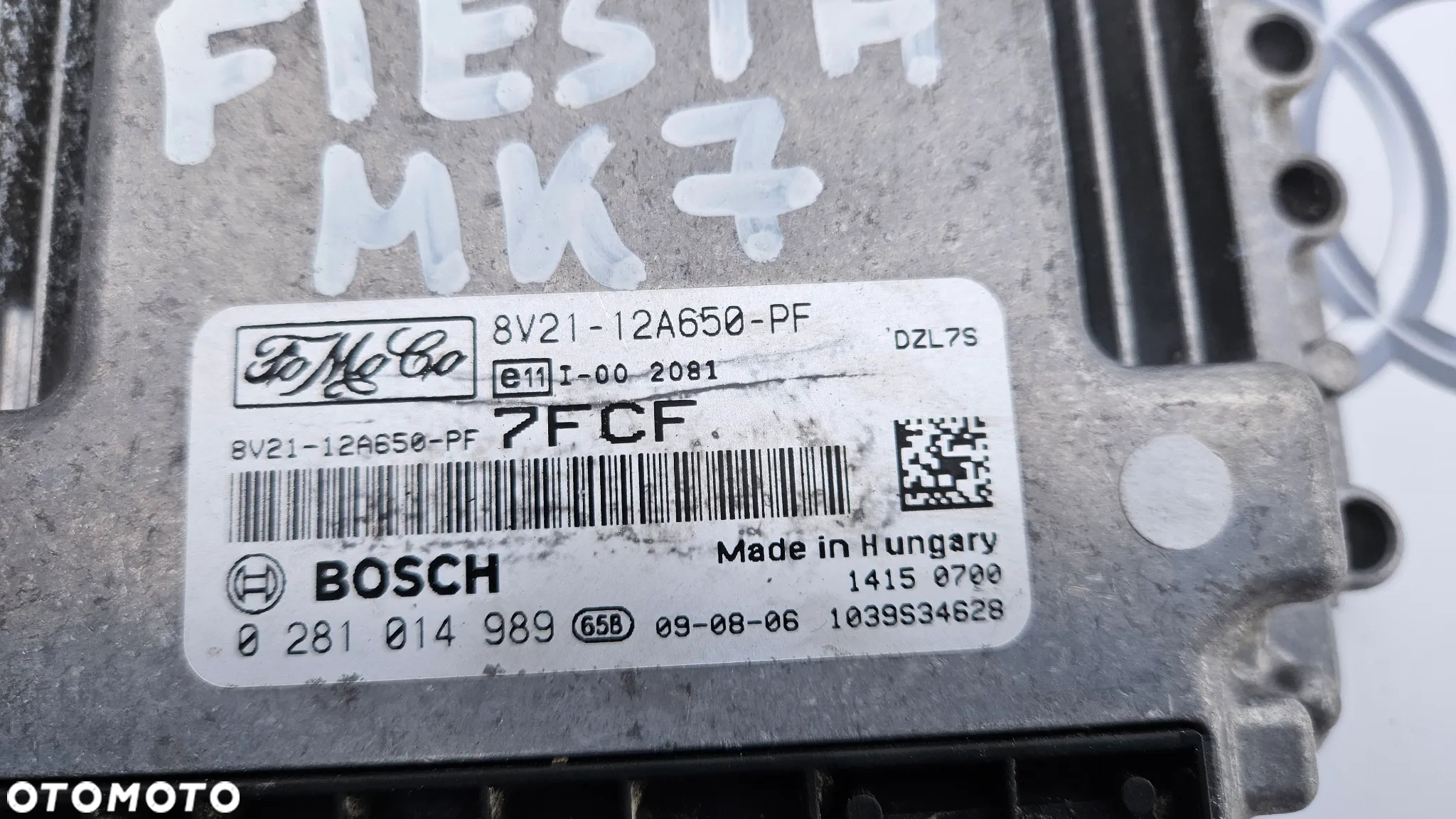 Ford Fiesta MK7 1.6 TDCI 90 KM HHJD Zestaw startowy do odpalenia Licznik Komputer 8V2112A650PF - 3