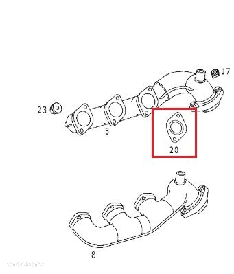 MERCEDES WIELE MODELI Uszczelka kolektora wydechowego OE - 2