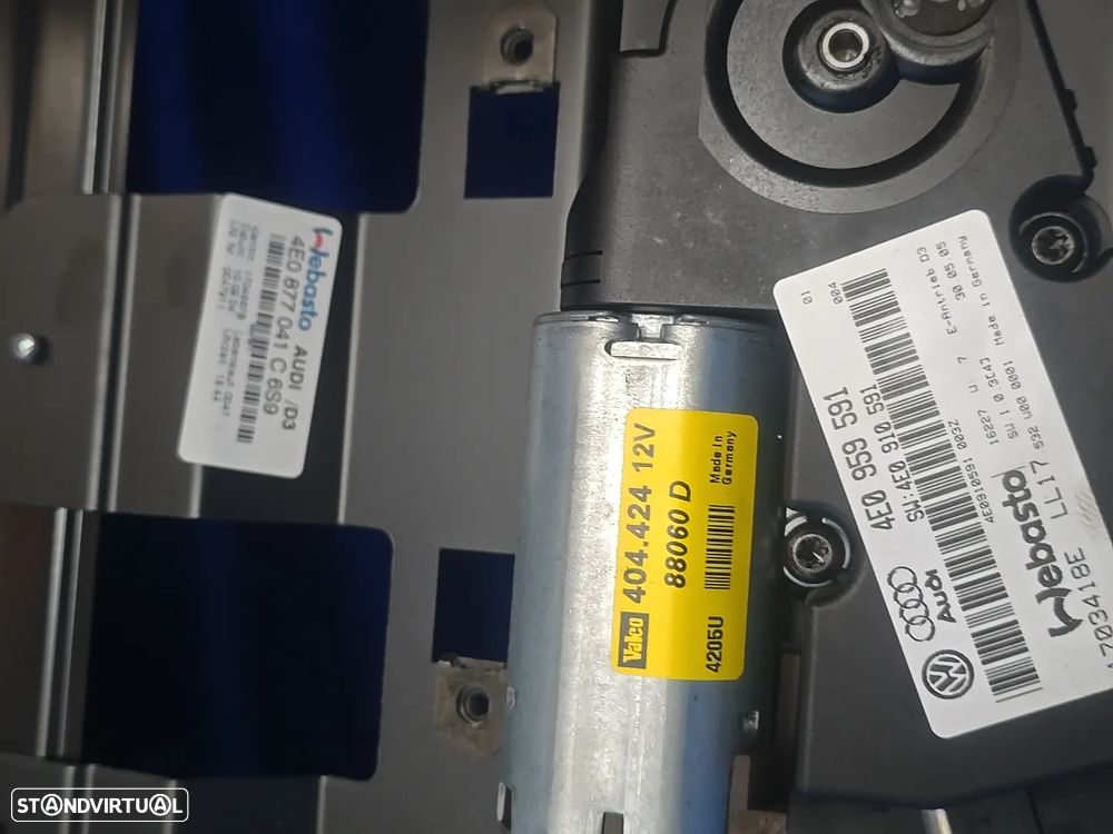 Teto de abrir original com mecanismo completo audi a8 d3 4e 2003- - 13