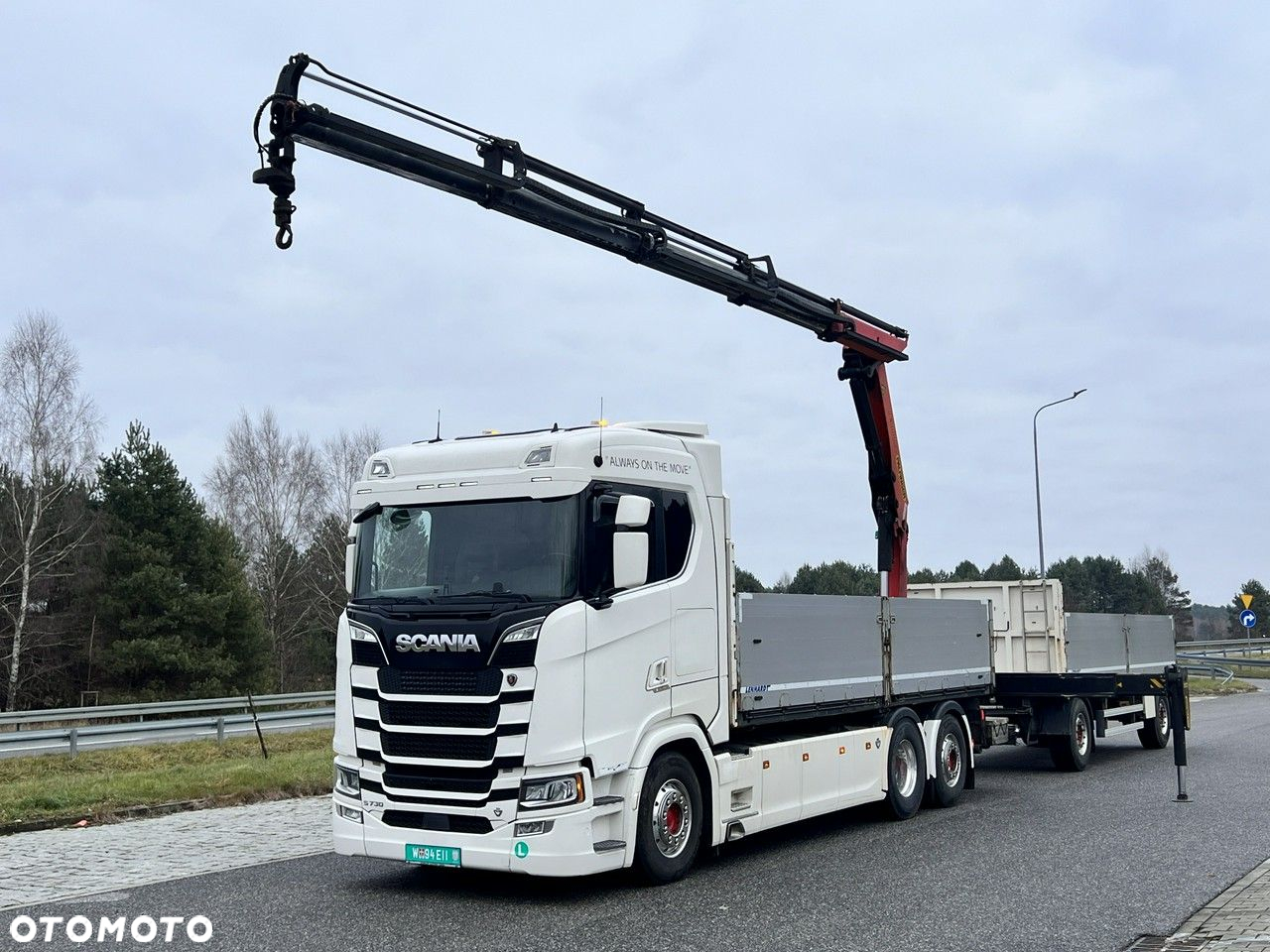 Scania s730 zestaw z przyczepa 2017/18 v8 palfinger dźwig z hds 6x2/4 - 2