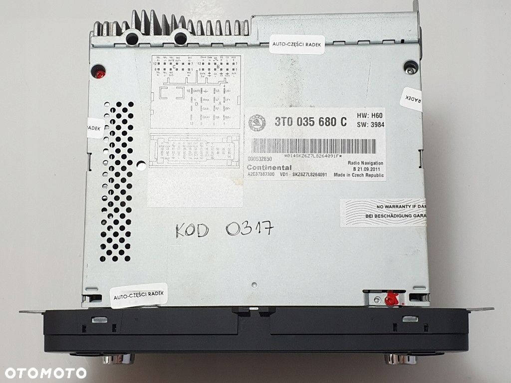 SKODA SUPERB II ORYGINAŁ RADIO NAWIGACJA SUPER STAN EUROPA  Z KODEM - 6