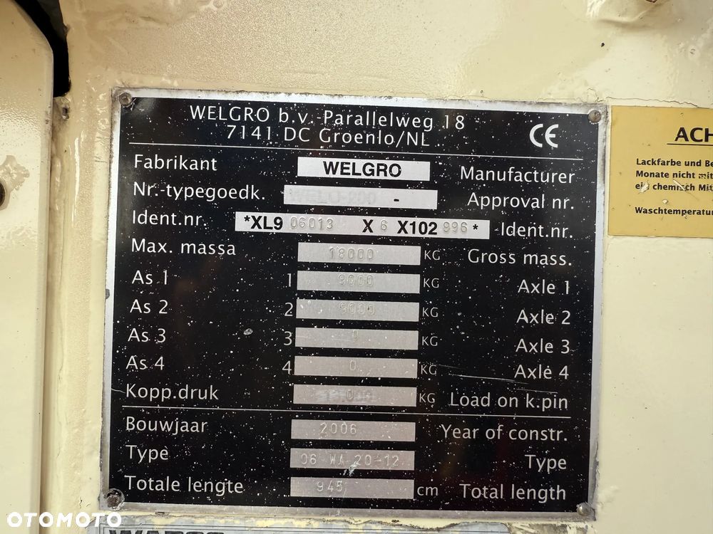 Welgro Przyczepa Beczka do paszy Silos Paszowóz 2 osie BPW 2006 - 6