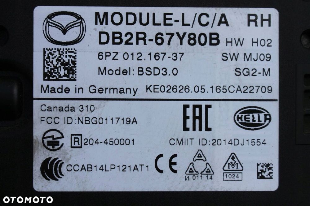 MODUŁ  MOCOWANIE MARTWEGO POLA PRAWY TYŁ DB2R-67Y80B MAZDA CX-3 15-21 - 5