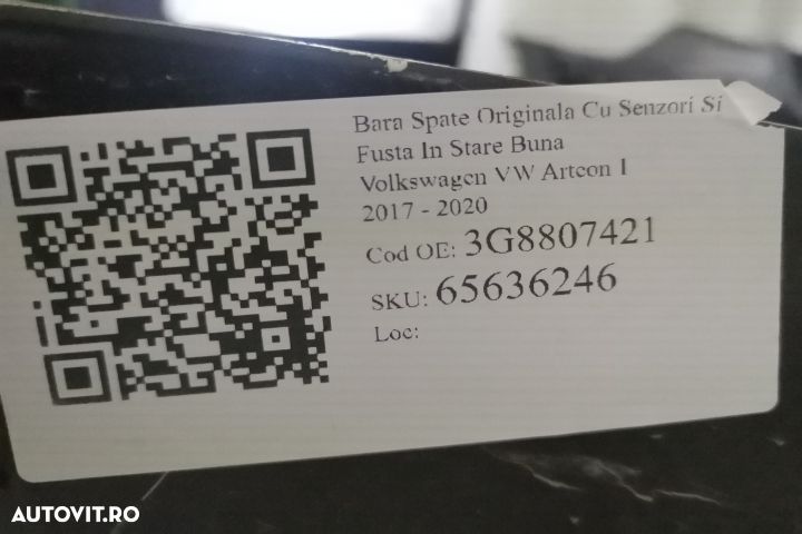 Bara Spate Originala Cu Senzori Si Fusta In Stare Buna Volkswagen VW - 8