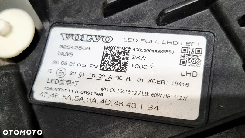 REFLEKTOR PRAWY LEWY FULL LED VOLVO XC60 II LIFT 20- EUROPA - 8