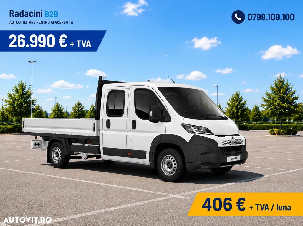 Citroën Jumper Cabina Dubla 6+1 locuri cu bena aluminiu - 1