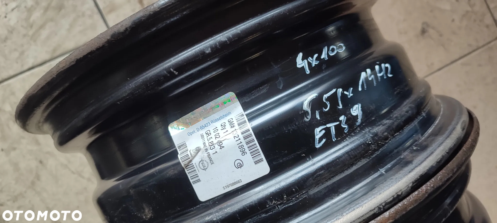 FELGI STALOWE 4x100 5,5Jx14 CALI ET 39 CORSA D E TIGRA ASTRA 4 SZTUKI KOMPLET - 9
