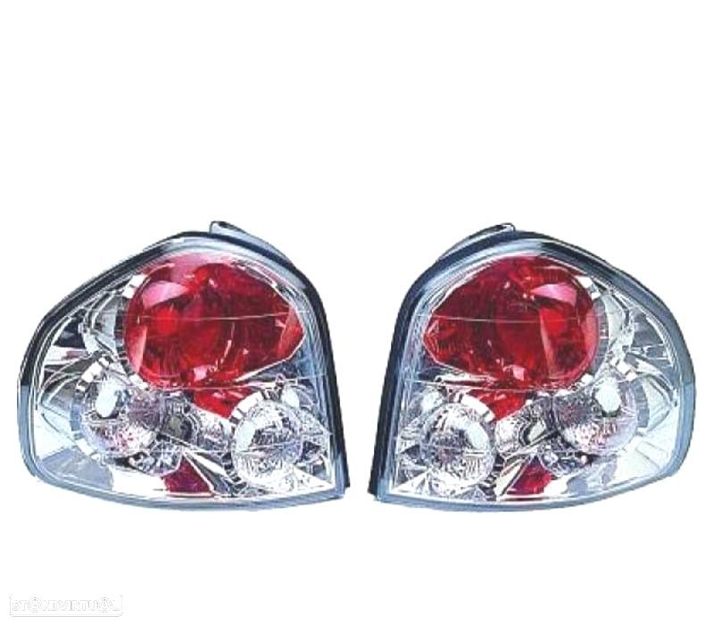 FAROLINS TRASEIROS HYUNDAI SANTA FE 00-06 CROMADO - 1