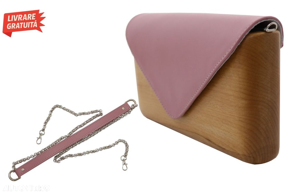 Geanta Lemnia Roz Nude- livrare gratuita - 1