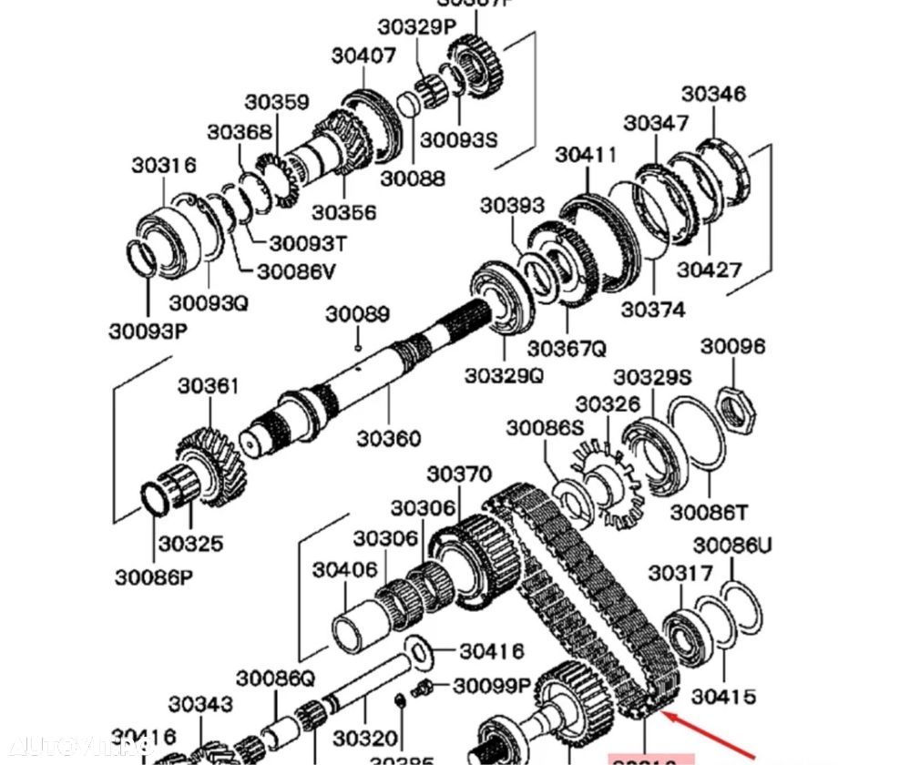 Lant Cutie Transfer Reductor Mitsubishi L200 Pajero Triton 1996-2005 - 3