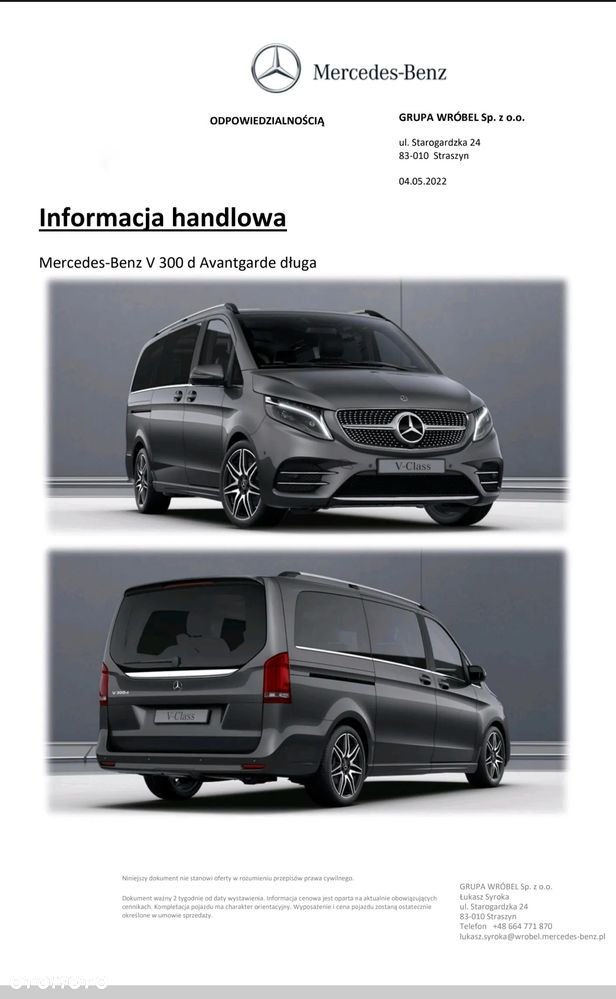 Mercedes-Benz Klasa V 300 d Avantgarde 9G-Tronic (d³ugi) - 13