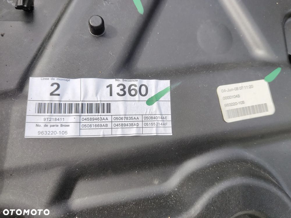 DODGE Journey Podnośnik mechanizm szyby prawy tylny tył - 3