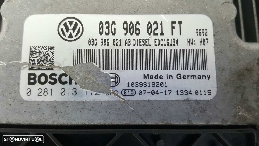 CENTRALINA DO MOTOR UCE VOLKSWAGEN EOS (1F7) 2.0 TDI - 6