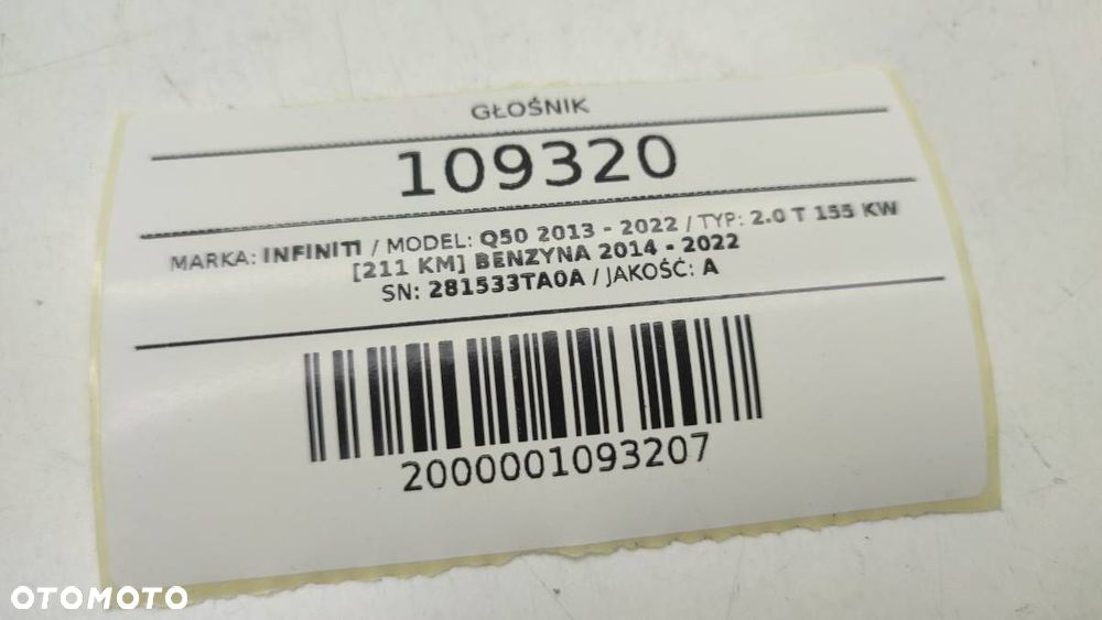 GŁOŚNIK BOSE 5635052700 281533TA0A INFINITI Q50 BOSE - 5