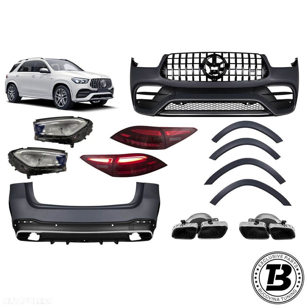 Pachet Exterior compatibil cu Mercedes GLE SUV W167 GLE63 Design - 1