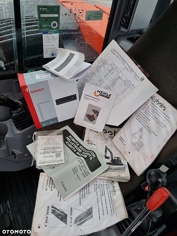 Kubota KX080-4 Koparka Gąsienicowa 8,5 tony długie ramię PLUS. Maszyna jak Nowa z Salonu. Dekra 2026r Dokumenty serwisowe książka! Import Norwegia! Klima. Pompa Tankowania. Ani deka luzów i wycieków! Silnik 4 cyl. 75 km.  Niski Oryginalny Przebieg 3960 mtg. Dodatkowe linie Hydra. Radio Bluetooth! - 5