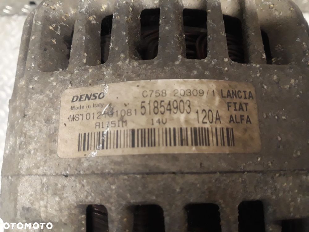 ALTERNATOR  FIAT BRAVO II 1,4 T-JET  2009r  120A DENSO 51854903 - 3