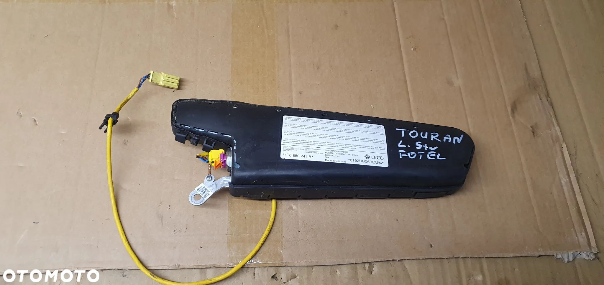 Poduszka fotela kierowcy lewa AIRBAG VW Touran 1T0880241B - 1