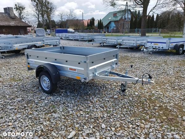 Neptun Przyczepa Neptun N7-236 RT 236x129x40cm 1 oś DMC 750 kg WYSOKIE BURTY spawana rama mocna