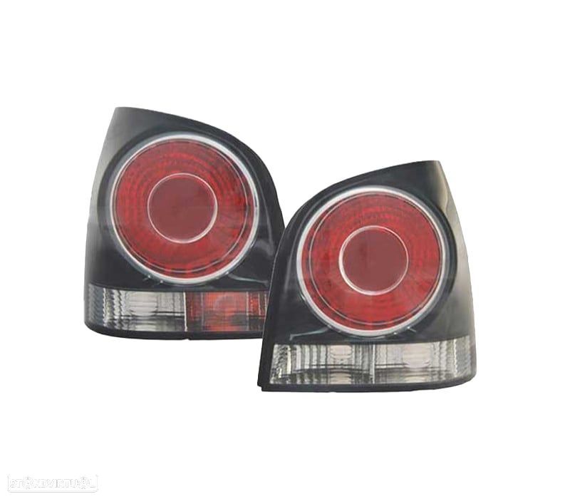 FAROLINS TRASEIROS VOLKSWAGEN VW POLO 9N3 05-09 FUNDO PRETO - 1