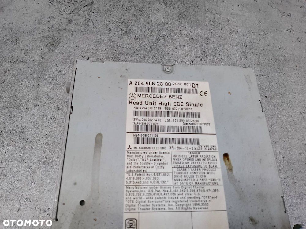 RADIO CD NAVI MERCEDES-BENZ KLASA C W204 A2049062800  A2048706789 - 5
