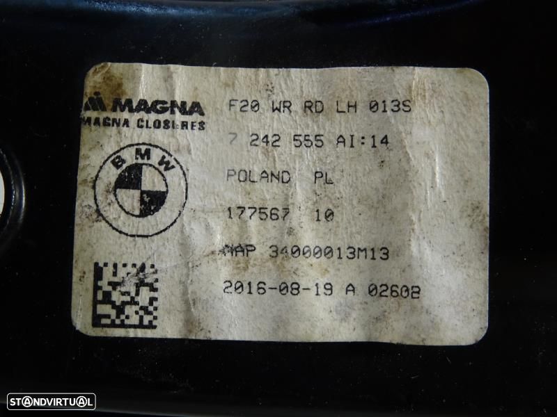 Elevador De Vidro Trás Esquerdo Bmw 1 (F20)  7242555 / 17756710 / 7 24 - 8