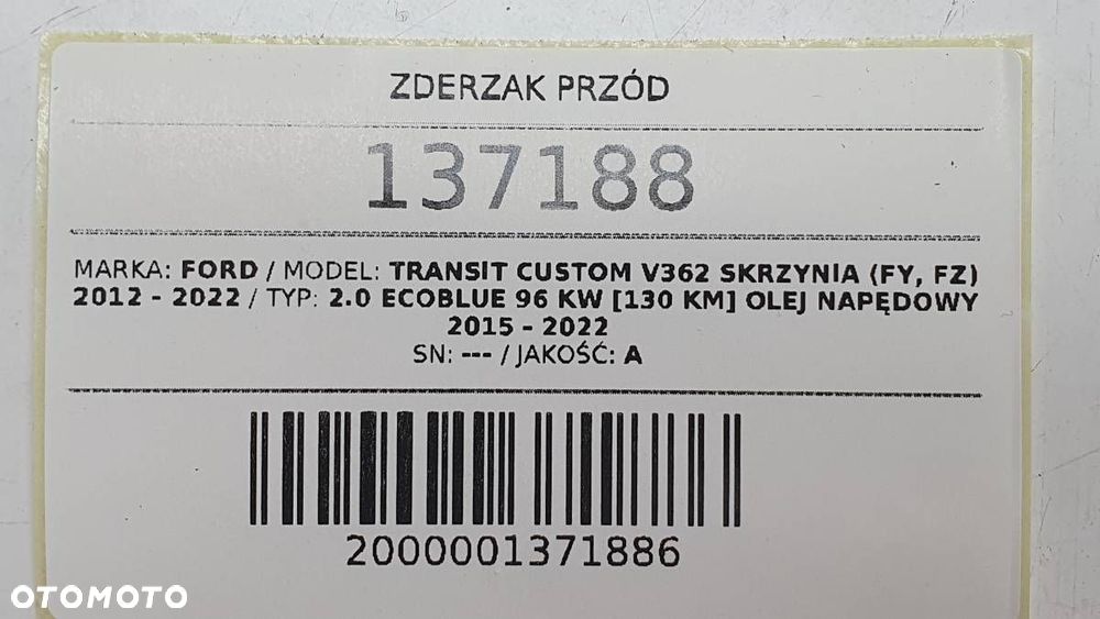 ZDERZAK PRZÓD FORD TRANSIT CUSTOM I KOMPLET - 11