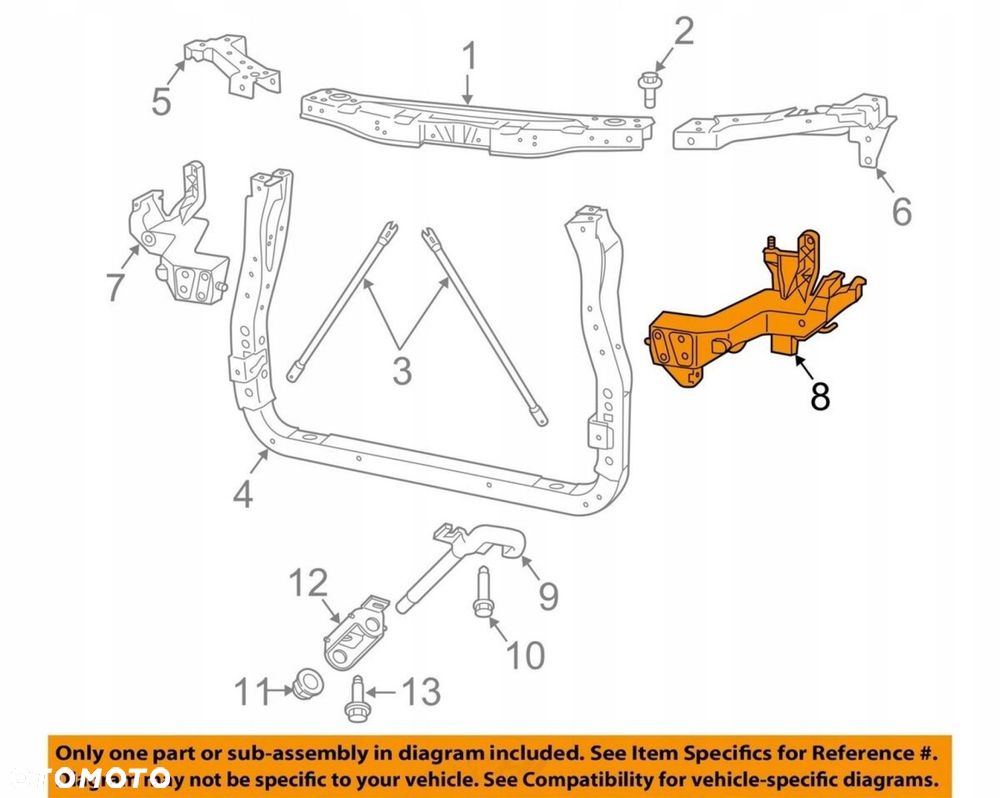 UCHWYT MOCOWANIE ŚLIZG OKULAR LAMPY LEWY DODGE DURANGO 2014-2018 68227827AA - 3